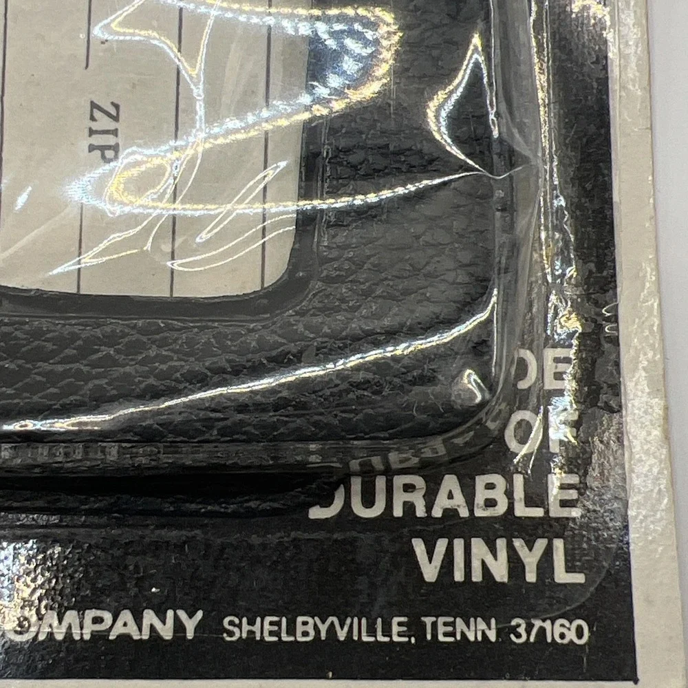 VTG 1979 Empire Pencil Company Vinyl Luggage Tags Black‎ NOS Sealed Travel